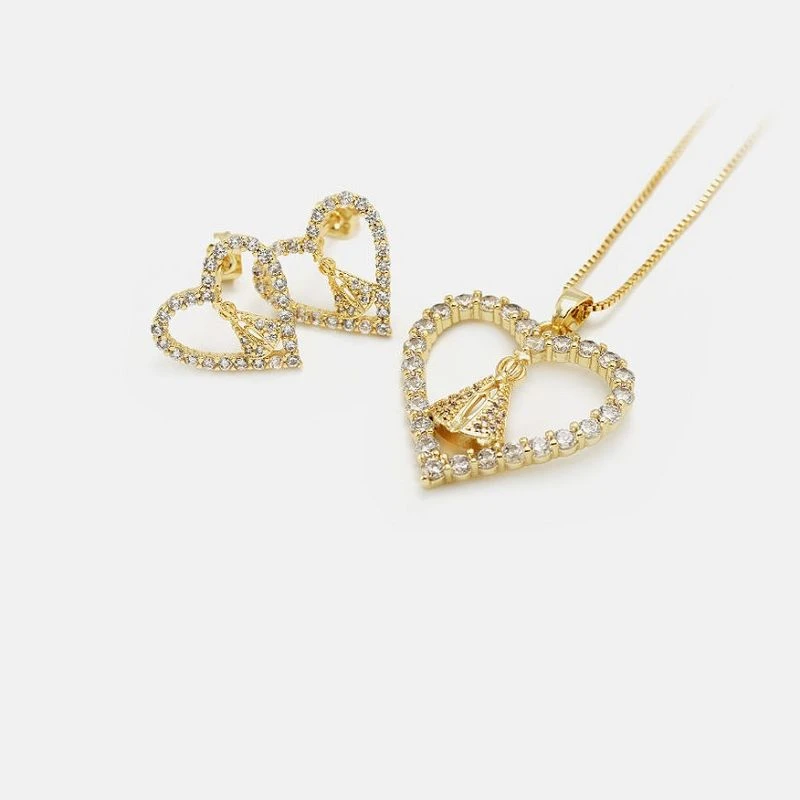 Religious Heart Jewelry Set
