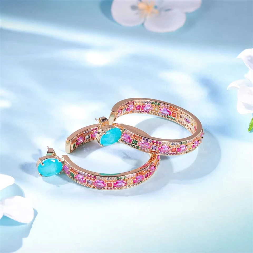 Gold Plated Zircon Fusion Women Earrings high quality