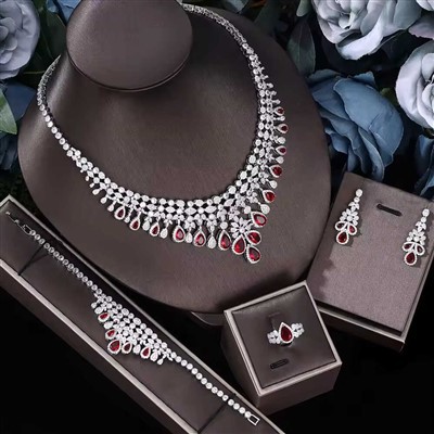 4 Pcs Super CZ Jewelry Sets