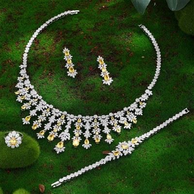 CZ Zircon Bridal Jewelry Sets