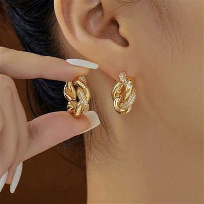 Fashion Light Luxury Circle Copper Earrings